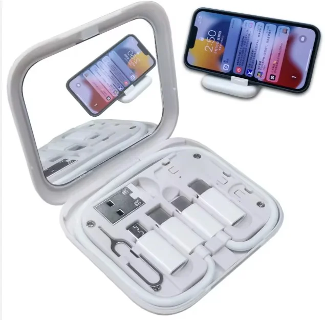 Câble de données multifonction boîte de rangement avec miroir
