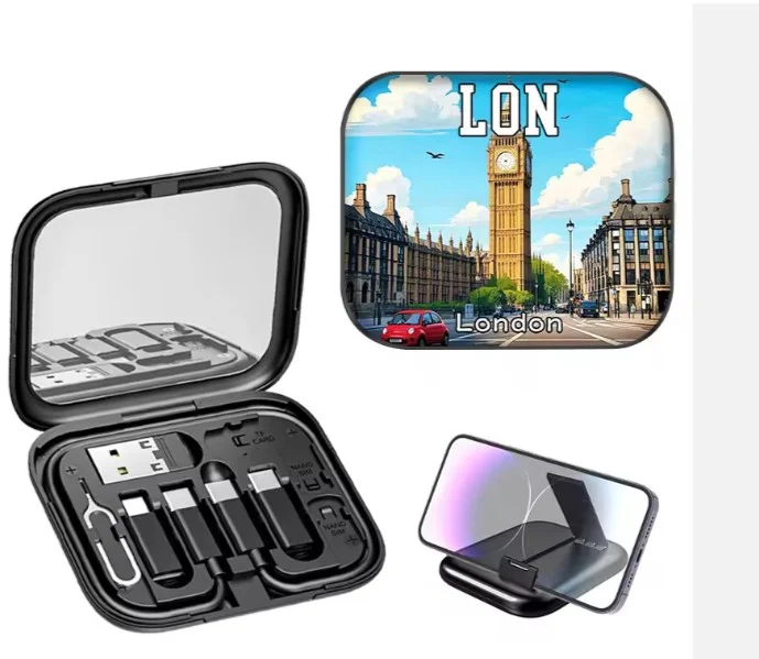 Câble de données multifonction boîte de rangement avec miroir